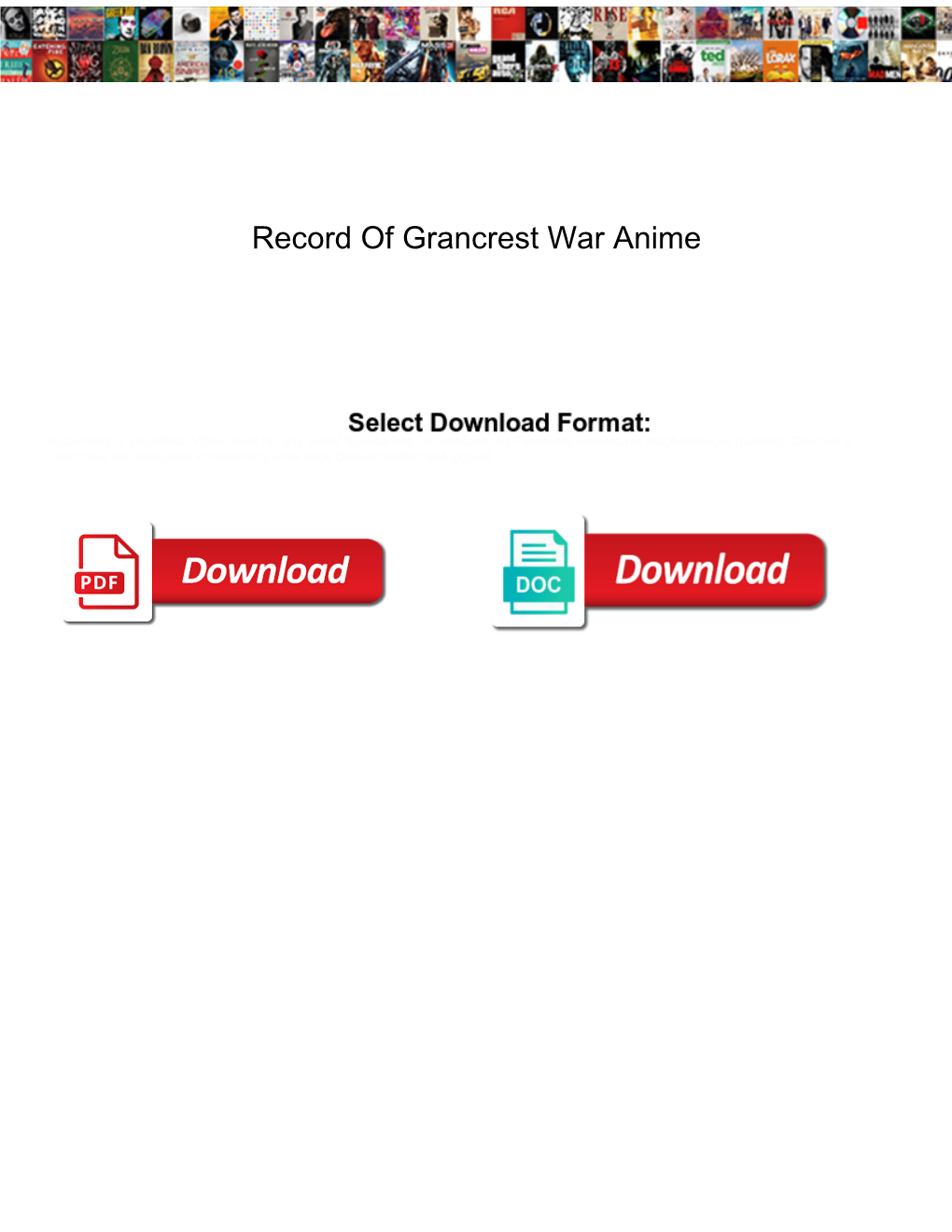 Record of Grancrest War Anime