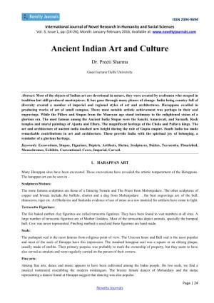 Ancient Indian Art and Culture