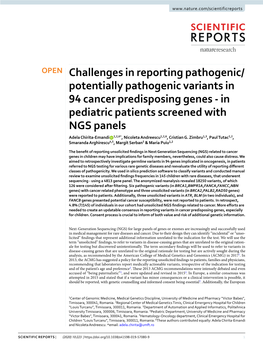 Challenges in Reporting Pathogenic/Potentially