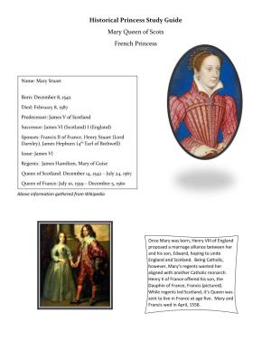 Mary Queen of Scots Study Guide