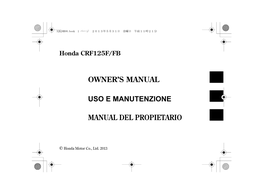 Owner's Manual Uso E Manutenzione Manual Del Propietario