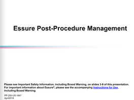 Essure Post-Procedure Management