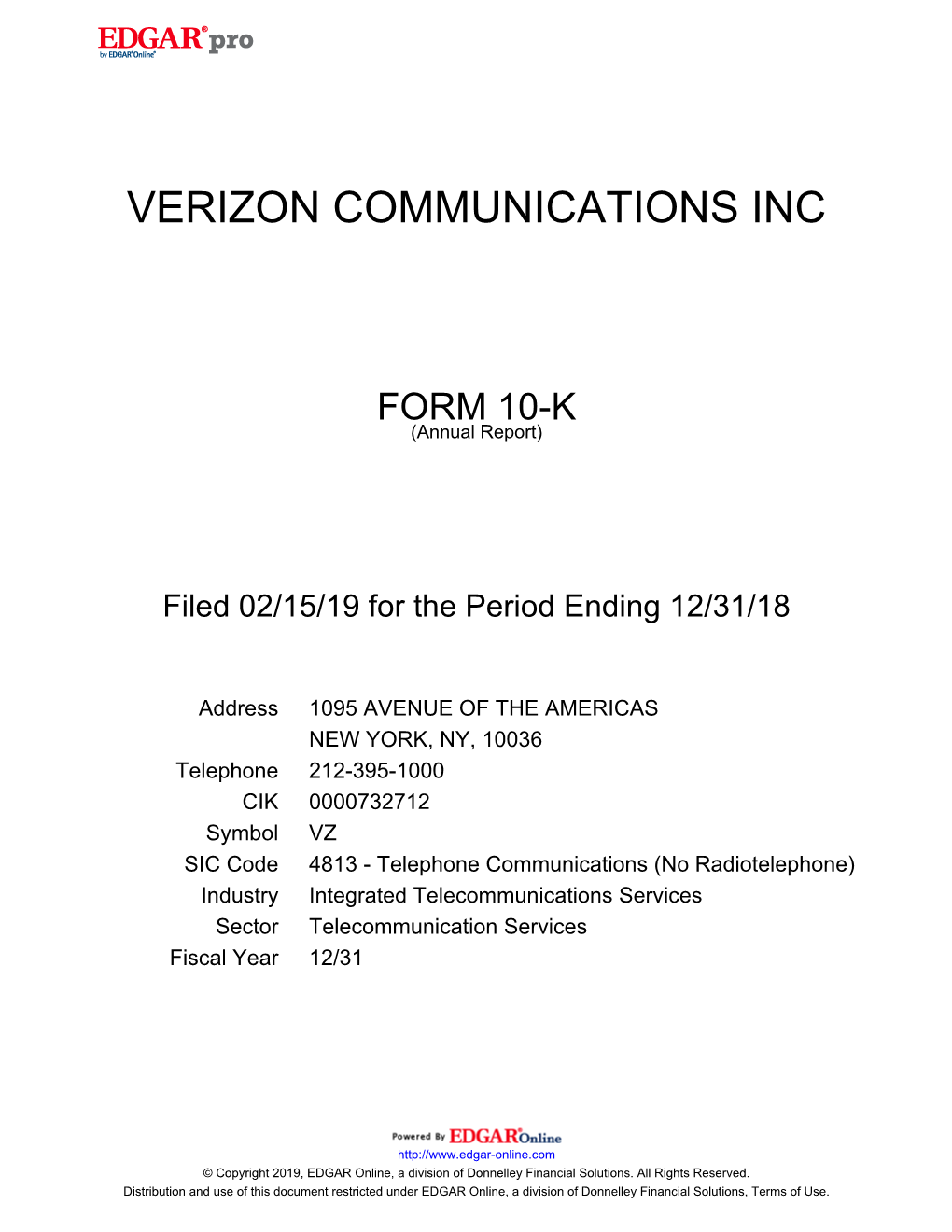 Verizon Communications Inc