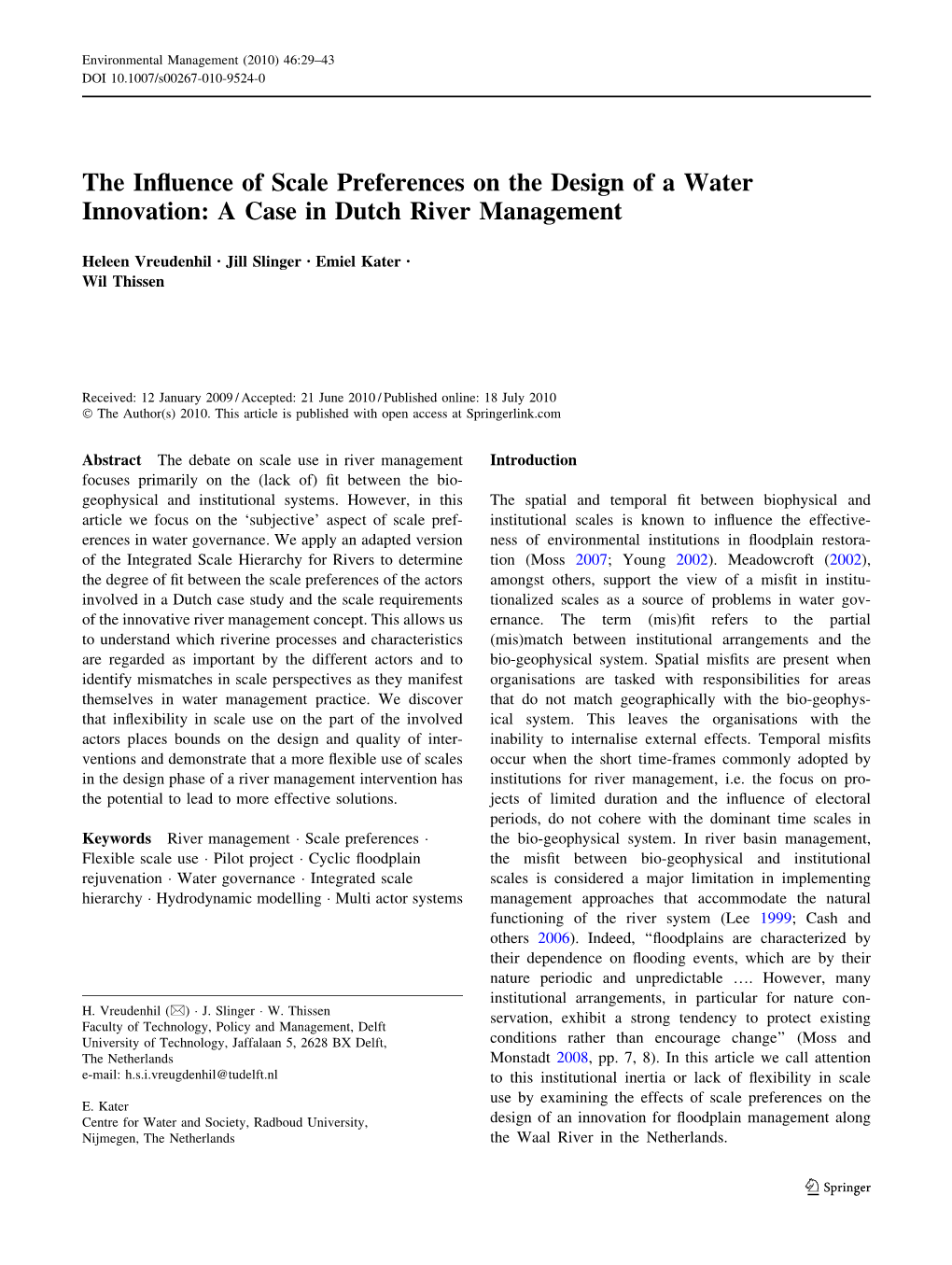 The Influence of Scale Preferences on the Design