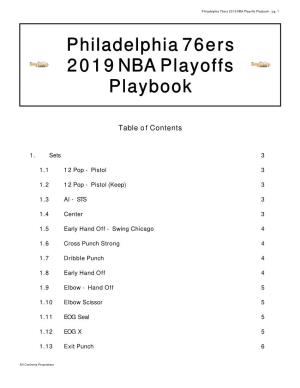 Philadelphia 76Ers 2019 NBA Playoffs Playbook Pg