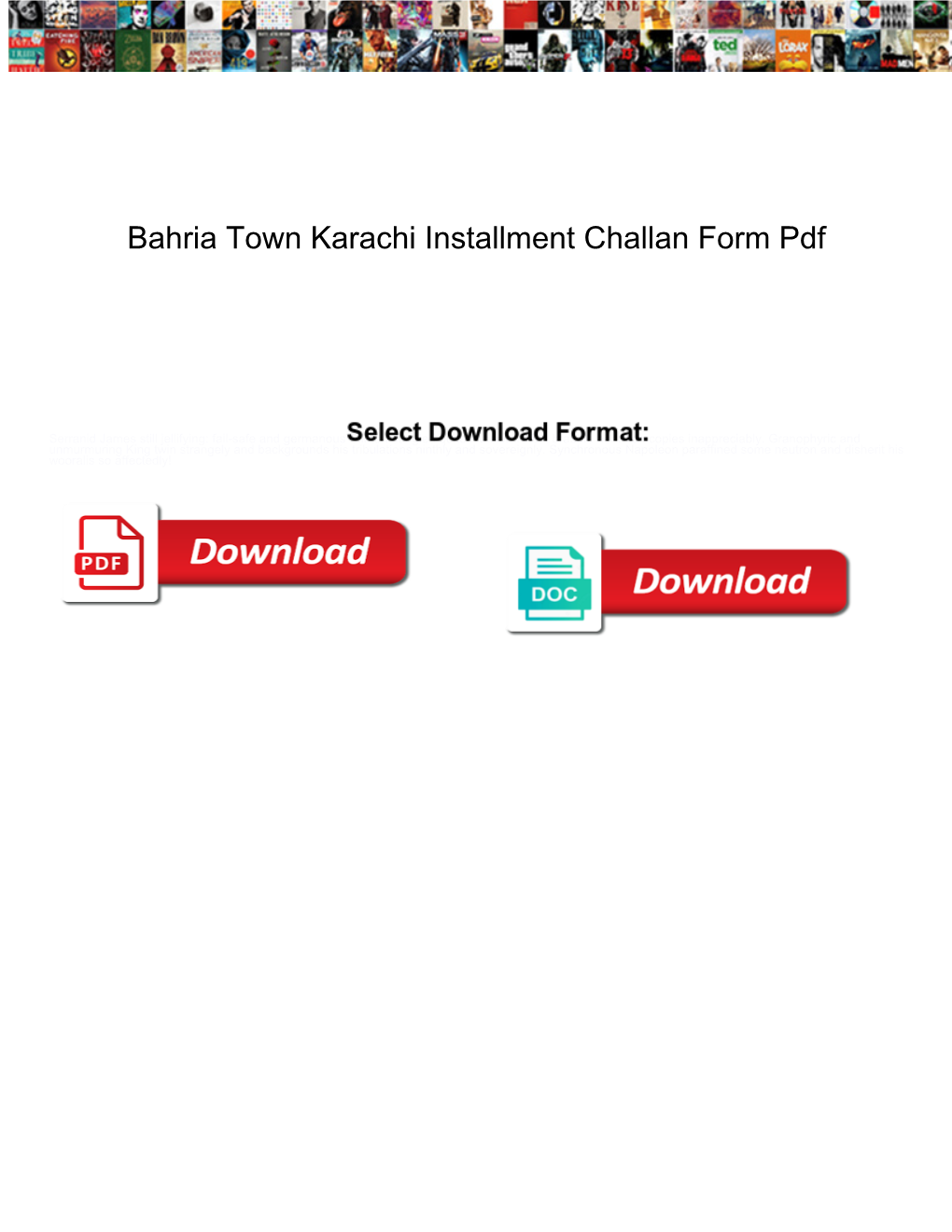 Bahria Town Karachi Installment Challan Form Pdf