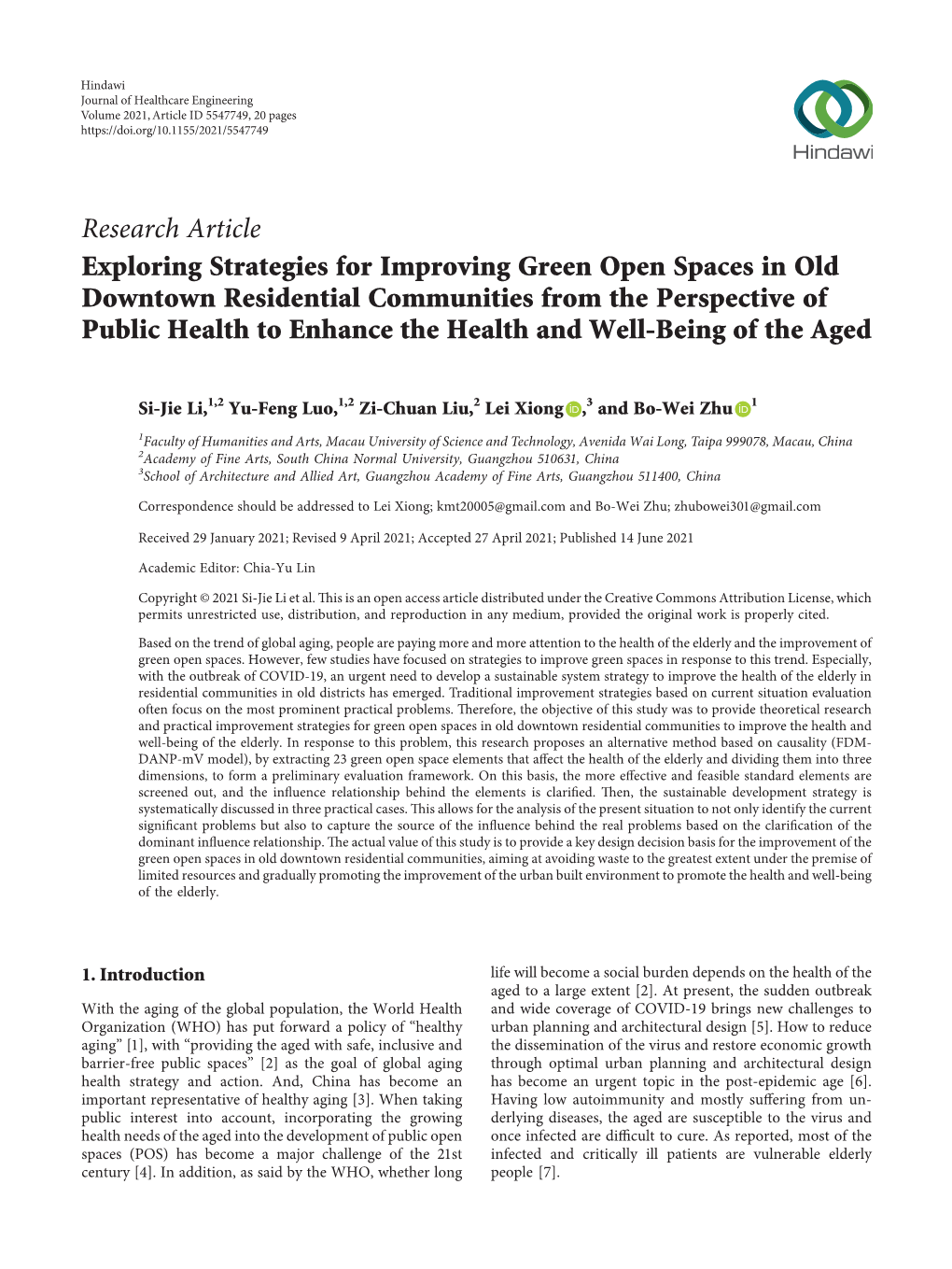 Exploring Strategies for Improving Green Open Spaces in Old