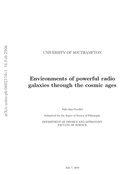 Environments of Powerful Radio Galaxies Through the Cosmic Ages