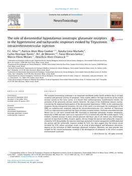 The Role of Dorsomedial Hypotalamus Ionotropic Glutamate Receptors In