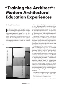 “Training the Architect”: Modern Architectural Education Experiences