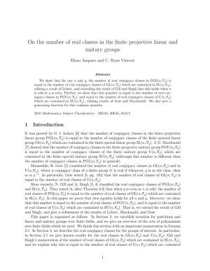 On the Number of Real Classes in the Finite Projective Linear and Unitary