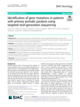 Identification of Gene Mutations in Patients with Primary Periodic