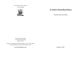 A Letter from Barcelona