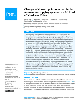 Changes of Diazotrophic Communities in Response to Cropping Systems in a Mollisol of Northeast China