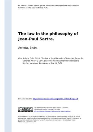 The Law in the Philosophy of Jean-Paul Sartre