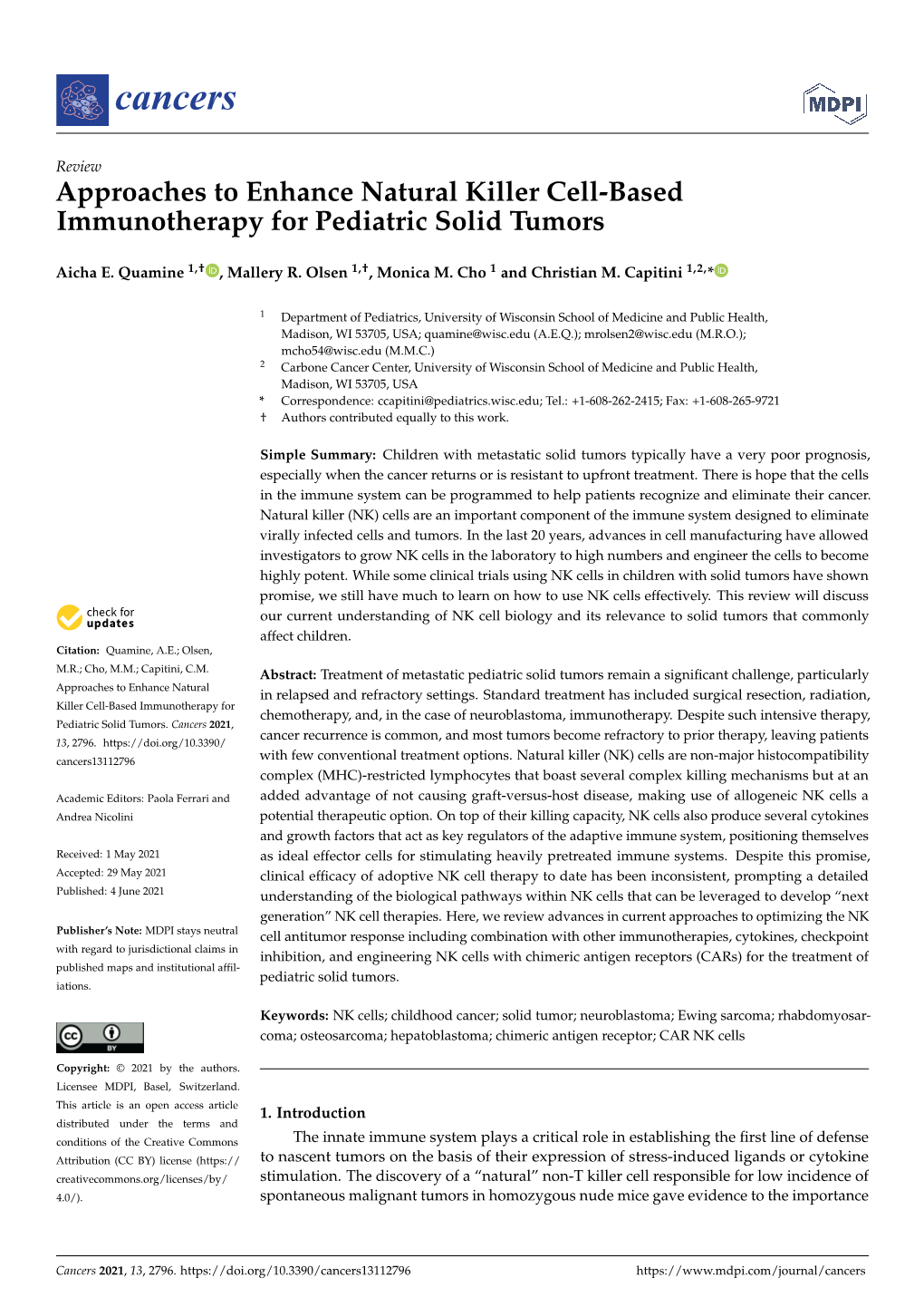 Approaches to Enhance Natural Killer Cell-Based Immunotherapy for ...