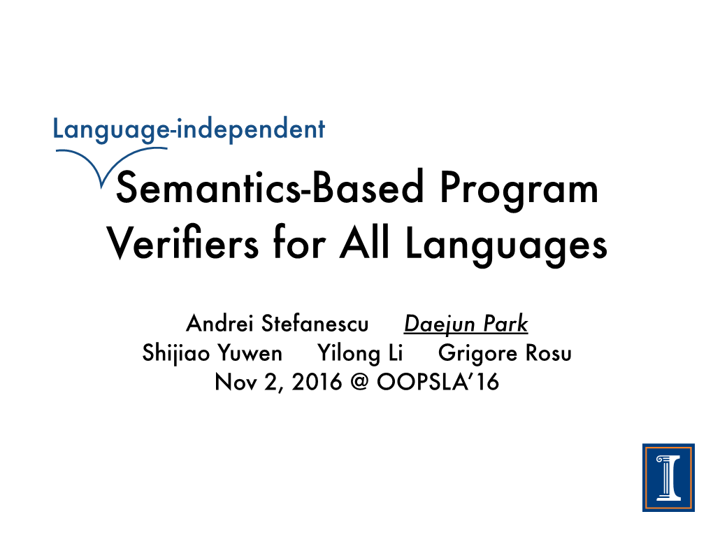 Semantics-Based Program Verifiers for All Languages
