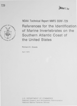 References for the Identification of Marine Invertebrates on the Southern Atlantic Coast of the United States