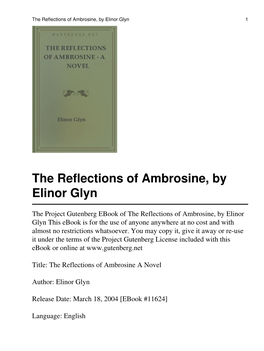The Reflections of Ambrosine, by Elinor Glyn 1