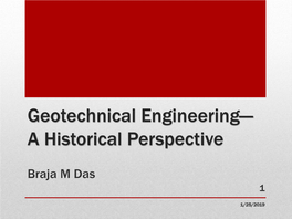 Geotechnical Engineering—A Historical Perspective