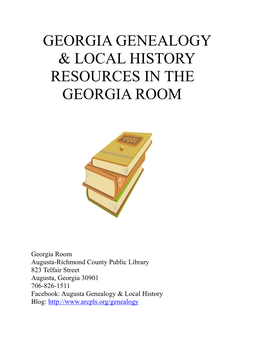Georgia Genealogy & Local History Resources in The
