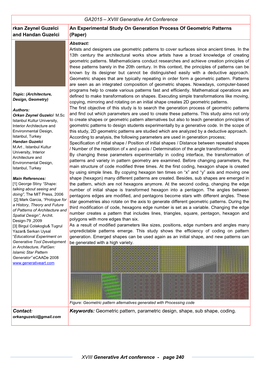 An Experimental Study on Creating Process of Geometric Patterns