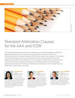 Standard Arbitration Clauses for the AAA and ICDR