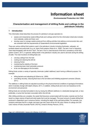Characterisation and Management of Drilling Fluids and Cuttings in the Petroleum Industry