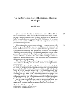 On the Correspondence of Leibniz and Huygens with Papin