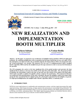 New Realization and Implementation Booth Multiplier