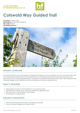 Cotswold Way Guided Trail