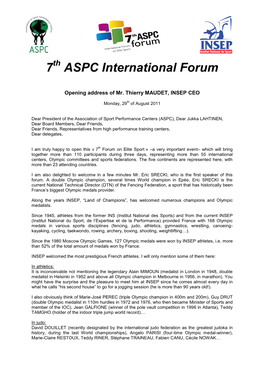 7 ASPC International Forum