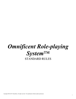 ORS Standard Rules™