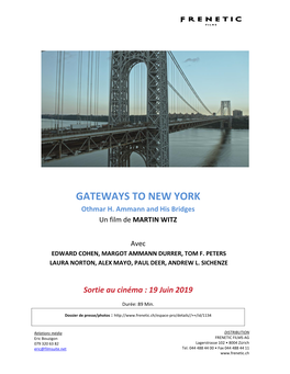 GATEWAYS to NEW YORK Othmar H