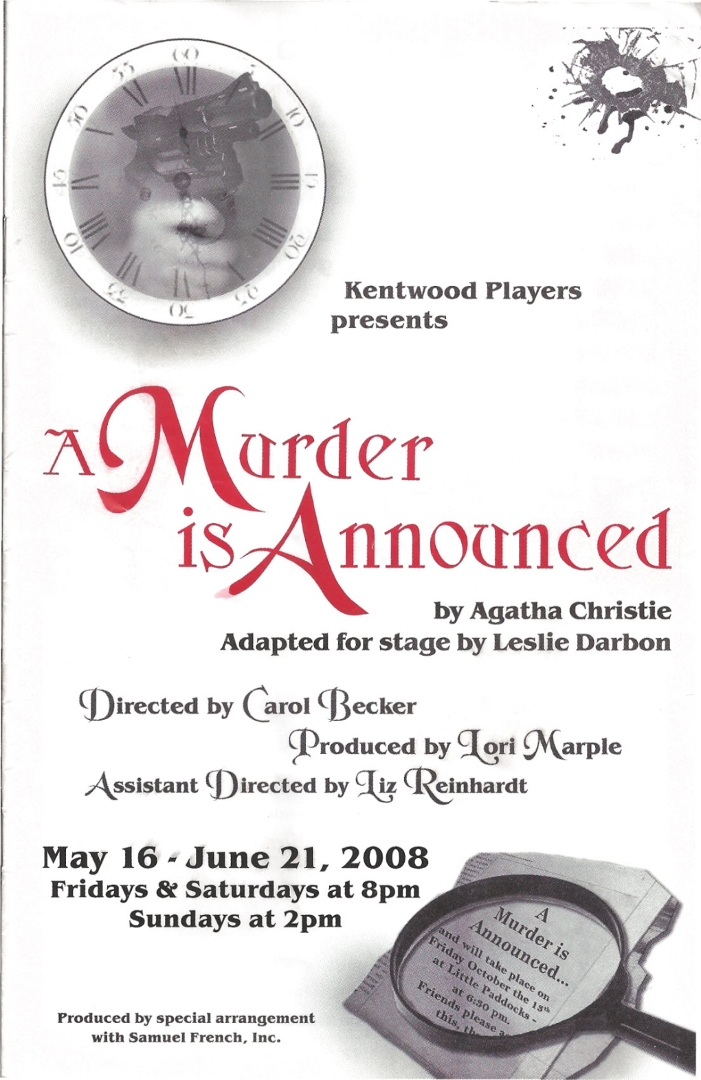 Program for "A Murder Is Announced"