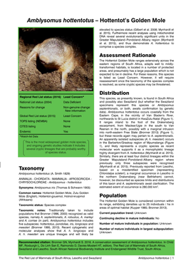 Amblysomus Hottentotus – Hottentot's Golden Mole