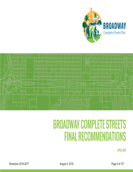 Broadway Complete Streets Final Recommendations