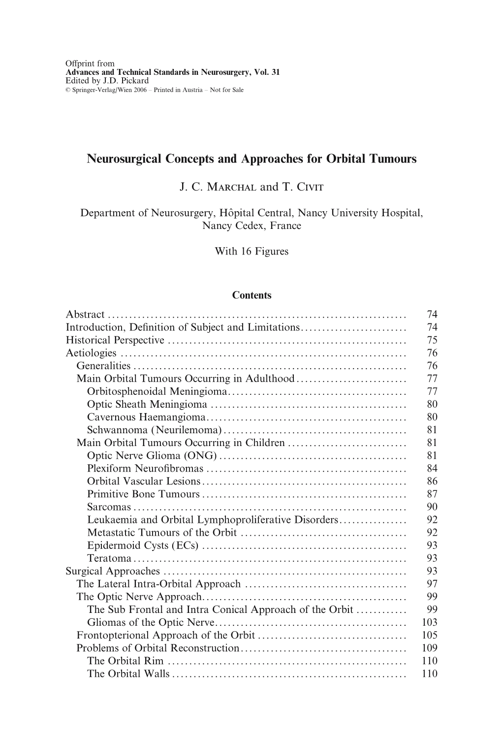 Neurosurgical Concepts and Approaches for Orbital Tumours
