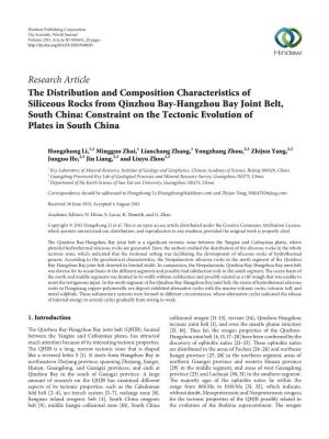 Research Article the Distribution and Composition Characteristics Of