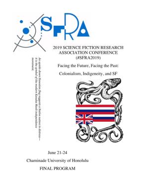 2019 Science Fiction Research Association Conference