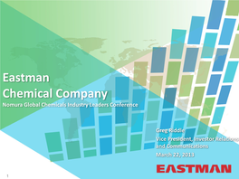 Eastman Chemical Company Nomura Global Chemicals Industry Leaders Conference