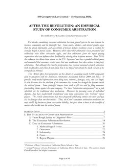 An Empirical Study of Consumer Arbitration
