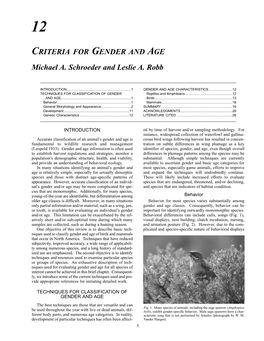 CRITERIA for GENDER and AGE Michael A