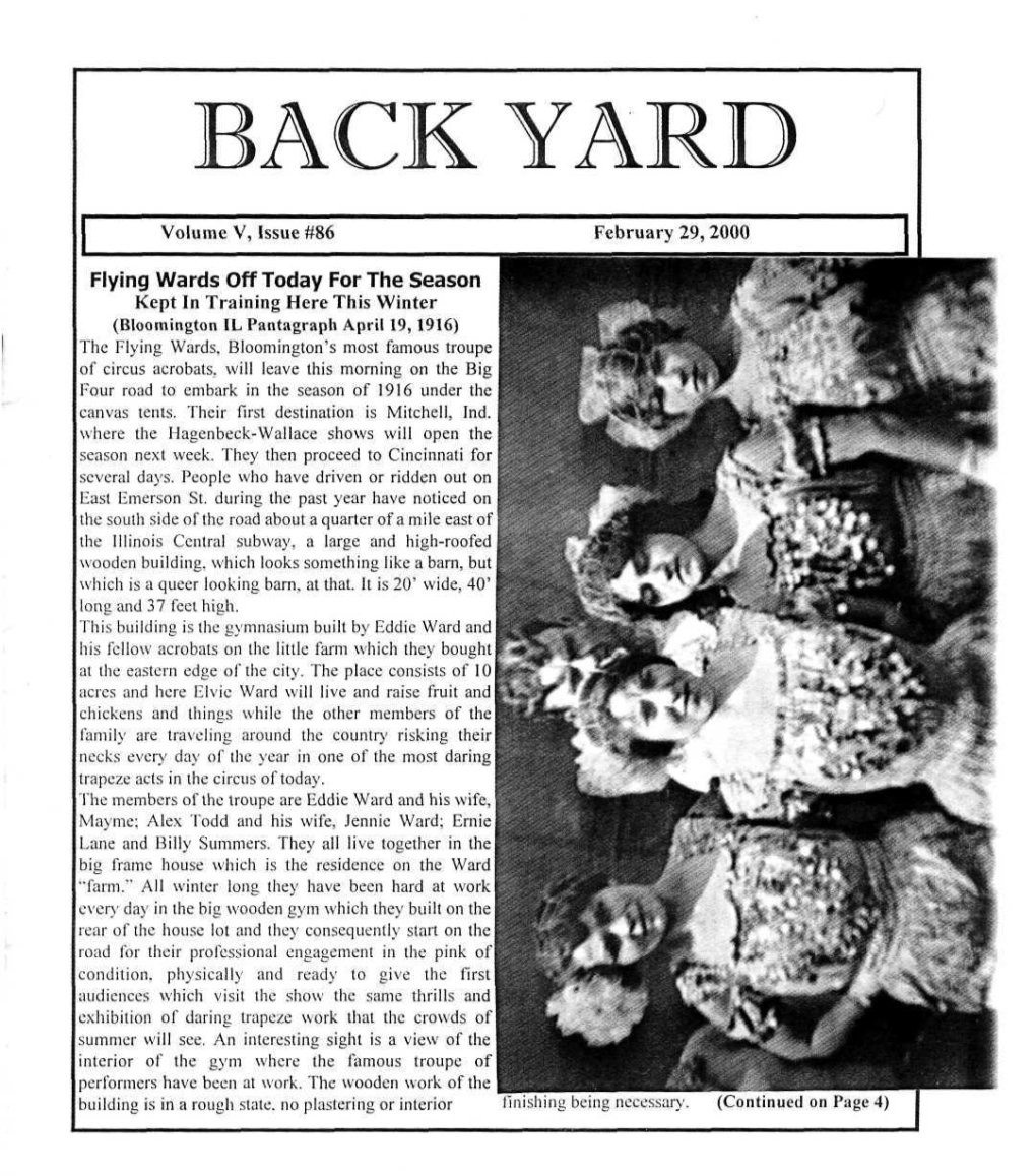 Back Yard, Vol. V, No. 86, February 29, 2000