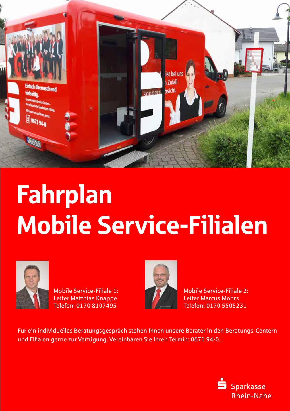 Fahrplan Mobile Service-Filialen
