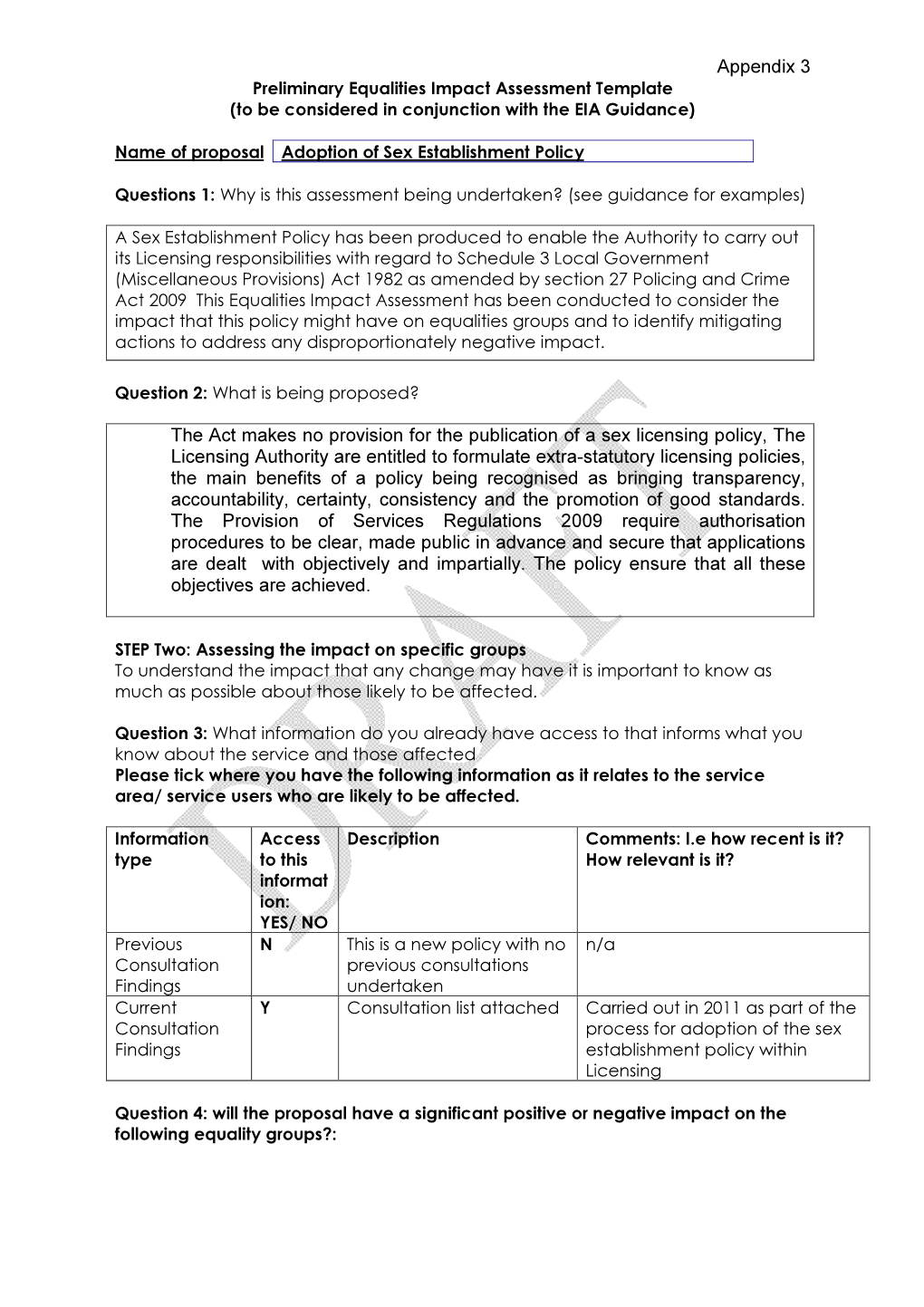 Appendix 3 the Act Makes No Provision for the Publication of a Sex