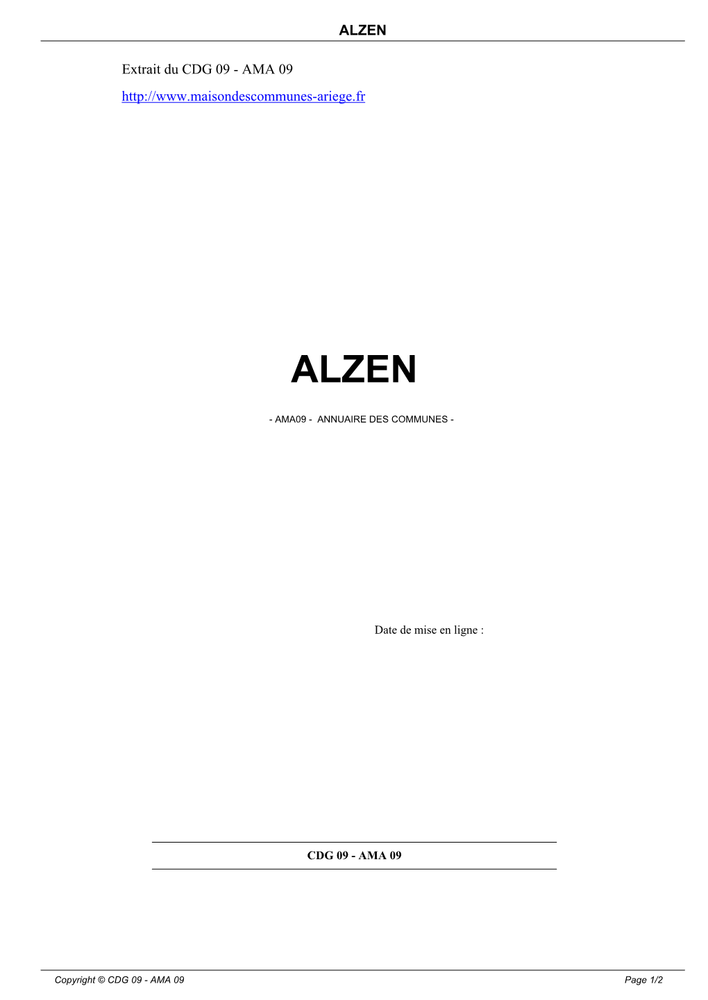 ALZEN Extrait Du CDG 09