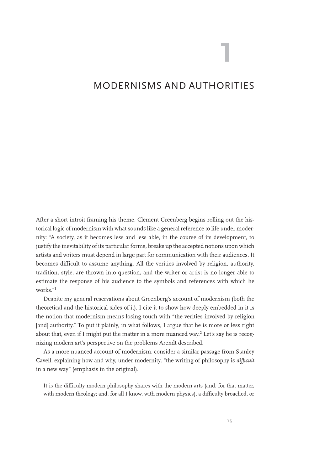 Modernisms and Authorities