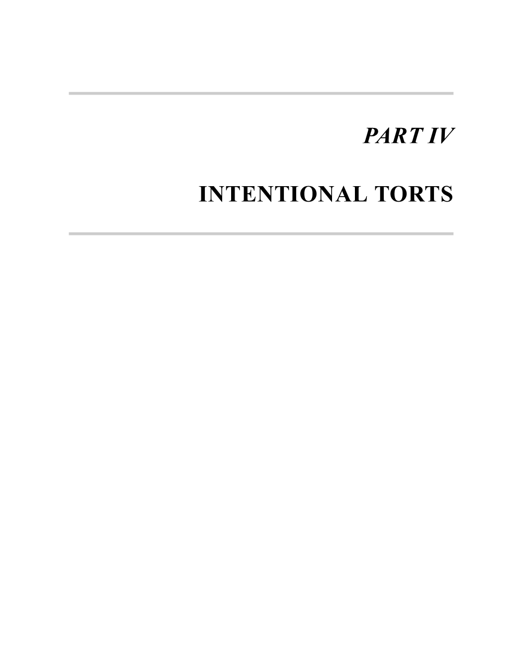 Part Iv Intentional Torts