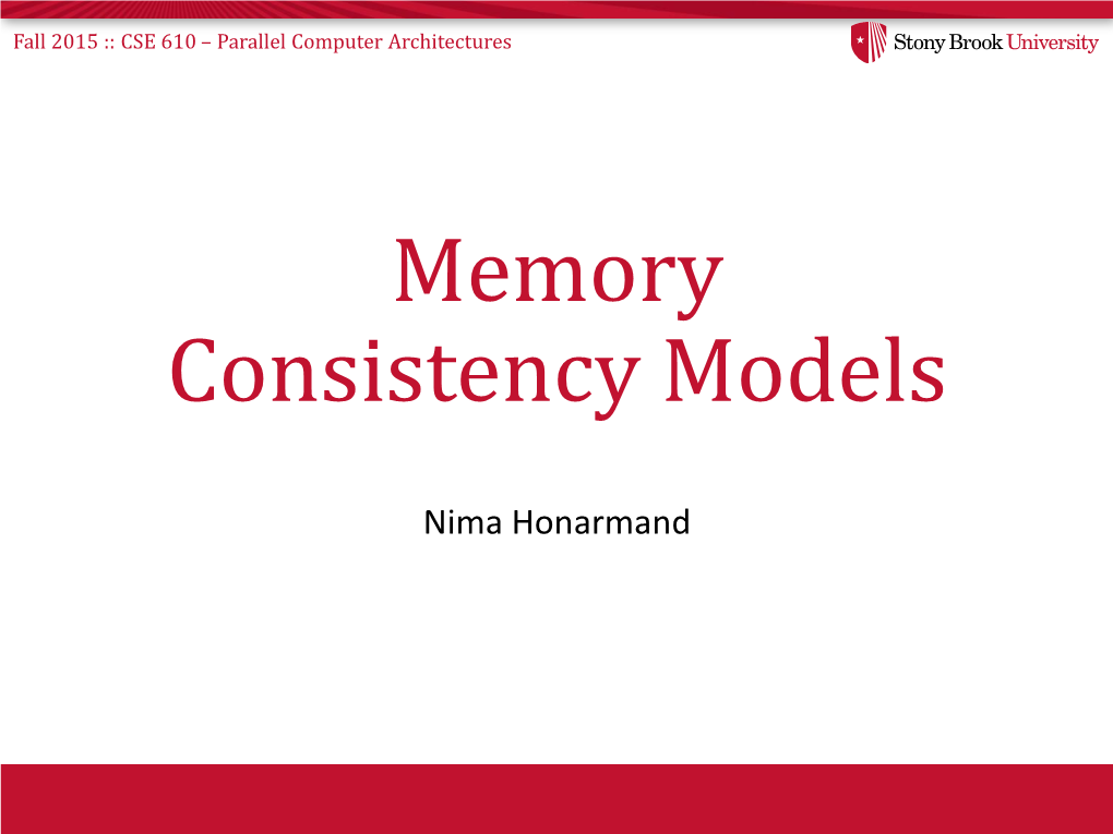 Memory Consistency Models